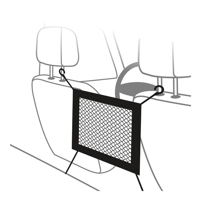 Black+Decker Red de almacenamiento para automóvil entre asientos 30 x 28 cm Negro