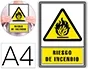 Archivo 2000 Pictograma Riesgo de Incendio PVC Luminiscente 210x297 mm Señal Informativa