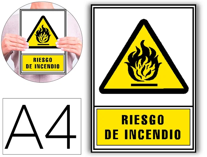 Archivo 2000 Pictograma Riesgo de Incendio PVC Luminiscente 210x297 mm Señal Informativa Archivo 2000 Pictograma Riesgo de Incendio PVC Luminiscente 210x297 mm Señal Informativa
