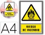 Archivo 2000 Pictograma Riesgo de Incendio PVC Luminiscente 210x297 mm Señal Informativa