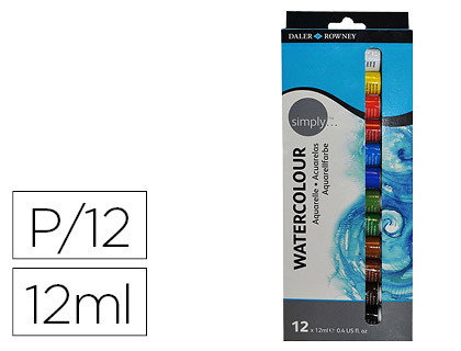 DALER ROWNEY Set de Acuarelas Simply 12x 12ml Colores Surtidos