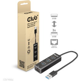 CLUB-3D CSV-1430A Hub USB 3.2 Gen1 Tipo-A con 3 Puertos USB-A y Gigabit Ethernet