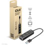 CLUB-3D Hub USB 3.2 Gen1 Tipo-A con 3 Puertos USB-A y Gigabit Ethernet, Negro