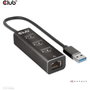 CLUB-3D Hub USB 3.2 Gen1 Tipo-A con 3 Puertos USB-A y Gigabit Ethernet, Negro
