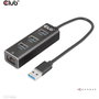 CLUB-3D Hub USB 3.2 Gen1 Tipo-A con 3 Puertos USB-A y Gigabit Ethernet, Negro