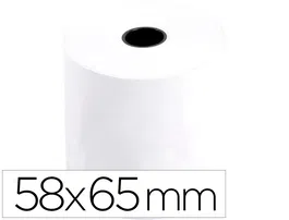 Q-connect Rollo de Papel para Sumadora Electra, 58 mm x 65 mm, Sin Bisfenol A (BPA Free), Papel Termico para Calculadoras y Cajas Registradoras