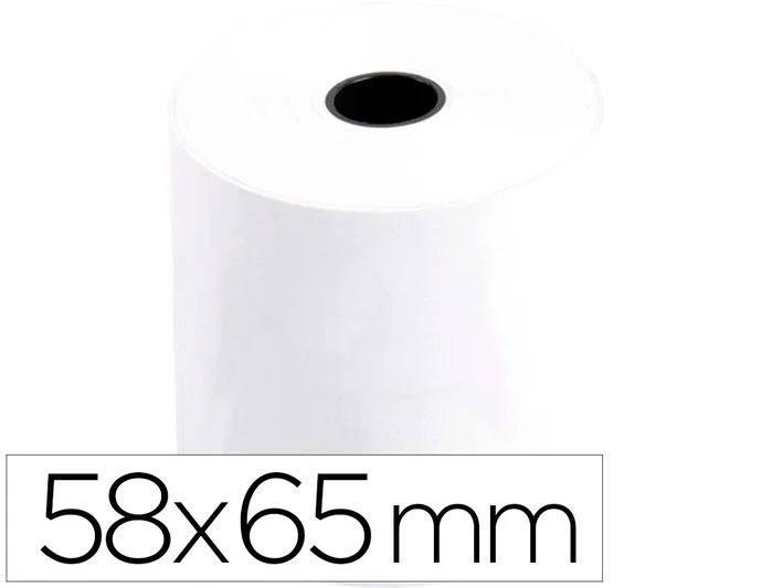 Q-connect Rollo de Papel para Sumadora Electra, 58 mm x 65 mm, Sin Bisfenol A (BPA Free), Papel Termico para Calculadoras y Cajas Registradoras Q-connect Rollo de Papel para Sumadora Electra, 58 mm x 65 mm, Sin Bisfenol A (BPA Free), Papel Termico para Calculadoras y Cajas Registradoras