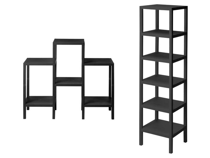 Giftdecor Estanteria Plastico 6 Baldas 108 x 98 x 32.5 cm Negra (Set de 4)