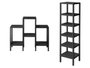 Giftdecor Estanteria Plastico 6 Baldas 108 x 98 x 32.5 cm Negra (Set de 4)