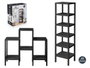 Giftdecor Estanteria Plastico 6 Baldas 108 x 98 x 32.5 cm Negra (Set de 4)