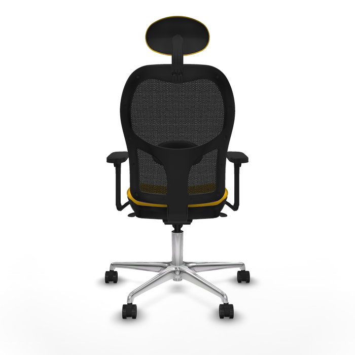 PIQUERAS Y CRESPO Silla de oficina Jorquera con mecanismo Sincro, Tela Amarilla y Malla Negra PIQUERAS Y CRESPO Silla de oficina Jorquera con mecanismo Sincro, Tela Amarilla y Malla Negra