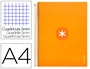 Antartik Cuaderno espiral A4 Micro forrado 120 hojas 90gr cuadro 5mm 5 bandas color mostaza