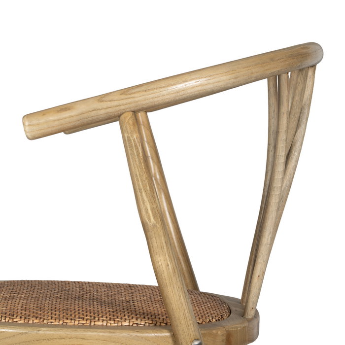 Silla Marrón Madera-Ratán 55 X 50 X 81 cm