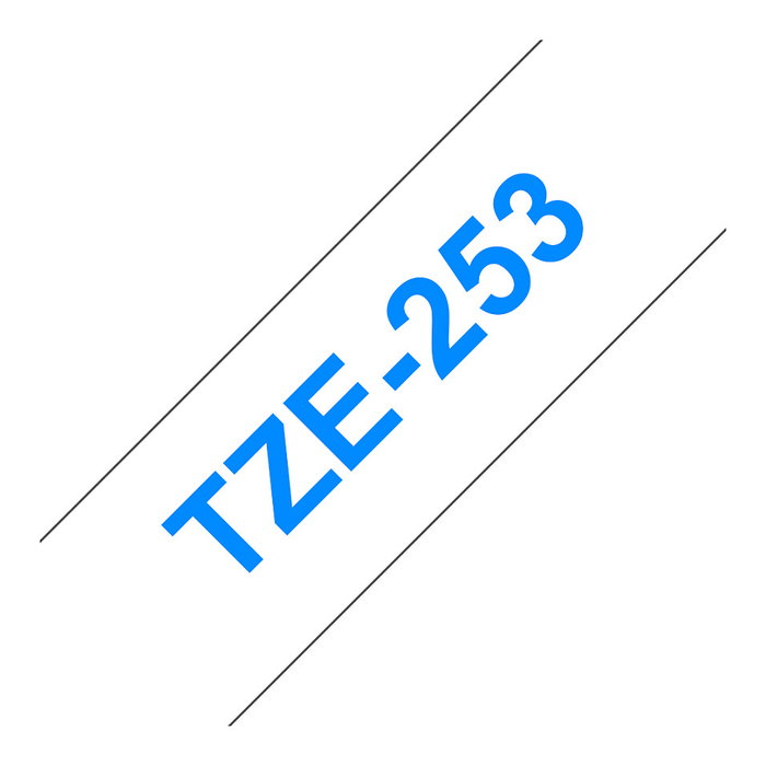 Brother TZe-253 Cinta Laminada 24mm Azul sobre Blanco Brother TZe-253 Cinta Laminada 24mm Azul sobre Blanco