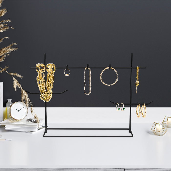 Aberto Design TK-007-B Organizador de Joyero de Metal Negro para Tocador Elegante y Funcional Aberto Design TK-007-B Organizador de Joyero de Metal Negro para Tocador Elegante y Funcional