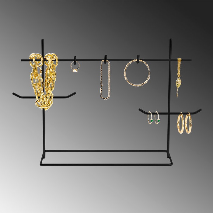 Aberto Design TK-007-B Organizador de Joyero de Metal Negro para Tocador Elegante y Funcional Aberto Design TK-007-B Organizador de Joyero de Metal Negro para Tocador Elegante y Funcional