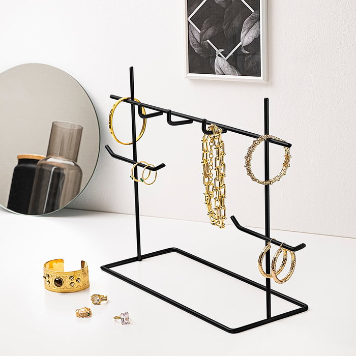 Aberto Design TK-007-B Organizador de Joyero de Metal Negro para Tocador Elegante y Funcional Aberto Design TK-007-B Organizador de Joyero de Metal Negro para Tocador Elegante y Funcional