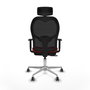 PIQUERAS Y CRESPO Silla de oficina Jorquera Sincro/Traslack Rojo y Negro