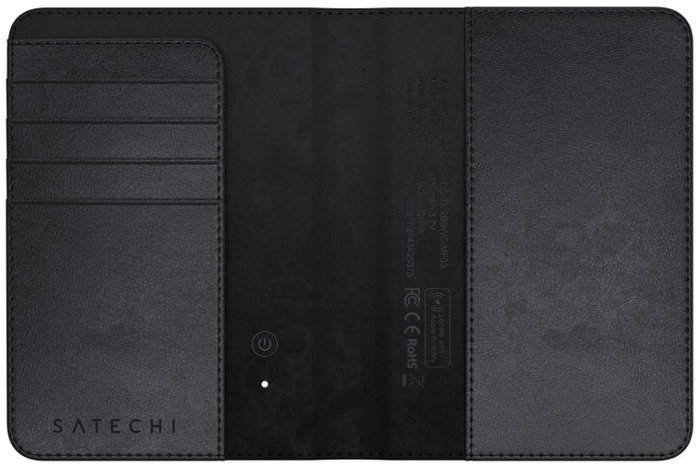 Satechi Billetera para pasaporte de cuero vegano con Find My, Negro Satechi Billetera para pasaporte de cuero vegano con Find My, Negro