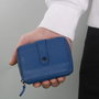Zoozie Bags Cartera 4267 Piel Azul Sax con 9 Tarjetas, Billetes y Compartimentos Secretos, Elegante y Duradera, 9x11x2.5cm