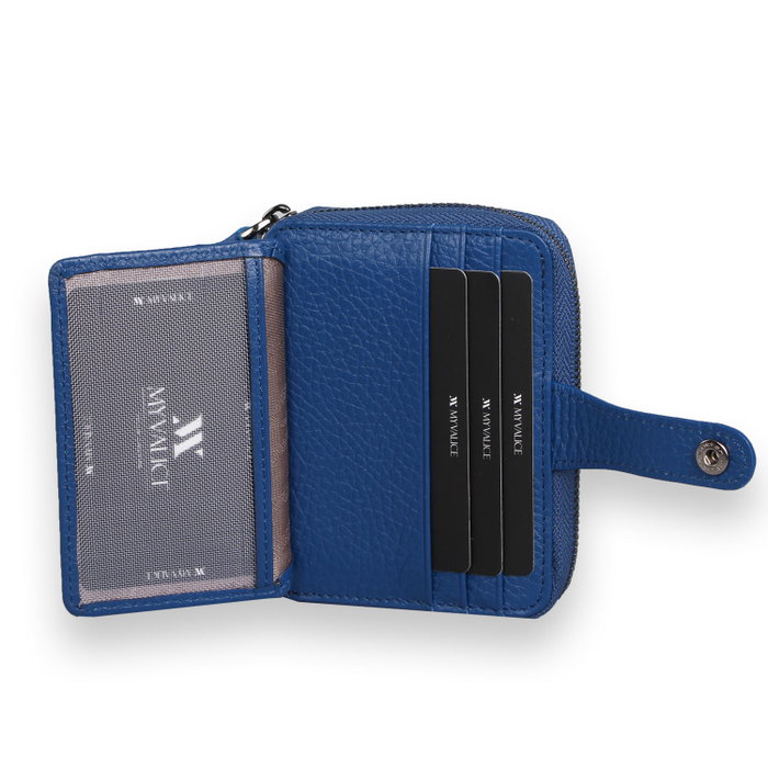 Zoozie Bags Cartera 4267 Piel Azul Sax con 9 Tarjetas, Billetes y Compartimentos Secretos, Elegante y Duradera, 9x11x2.5cm Zoozie Bags Cartera 4267 Piel Azul Sax con 9 Tarjetas, Billetes y Compartimentos Secretos, Elegante y Duradera, 9x11x2.5cm