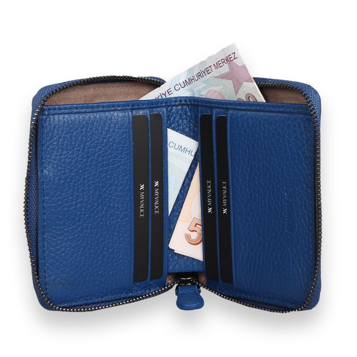 Zoozie Bags Cartera 4267 Piel Azul Sax con 9 Tarjetas, Billetes y Compartimentos Secretos, Elegante y Duradera, 9x11x2.5cm Zoozie Bags Cartera 4267 Piel Azul Sax con 9 Tarjetas, Billetes y Compartimentos Secretos, Elegante y Duradera, 9x11x2.5cm