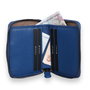 Zoozie Bags Cartera 4267 Piel Azul Sax con 9 Tarjetas, Billetes y Compartimentos Secretos, Elegante y Duradera, 9x11x2.5cm