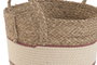DKD Home Decor Set de 3 Cestos de Fibra y Algodón Melocotón