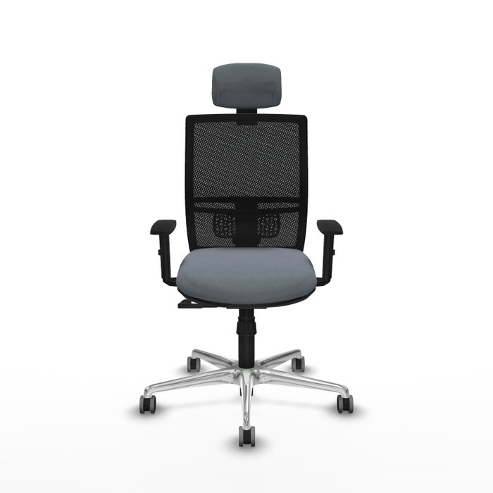 PIQUERAS Y CRESPO Silla de oficina Yunquera con mecanismo Sincro, Gris y Negro