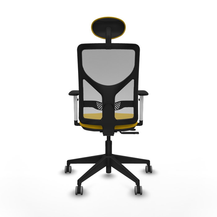PIQUERAS Y CRESPO Silla de oficina Motilla con mecanismo Sincro/Traslack, Amarillo y Gris