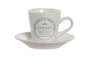 DKD Home Decor Tazas de café 11 x 2 x 11 cm Set de 6 Blanco Gres y Metal 90ml