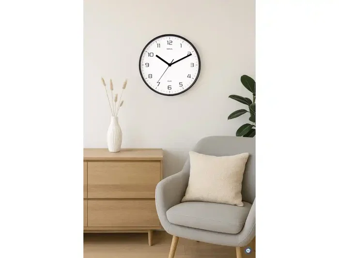 Maul Reloj de Pared Redondo 25 cm Cuarzo Marco Negro