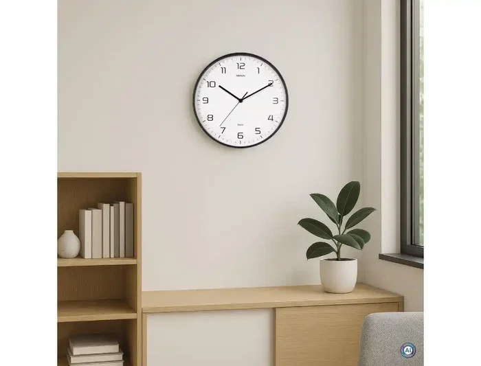 Maul Reloj de Pared Redondo 25 cm Cuarzo Marco Negro
