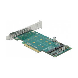 DeLOCK 89045 Tarjeta PCI Express x8 a 2 x NVMe M.2 Key M con Bifurcación, Perfil Bajo