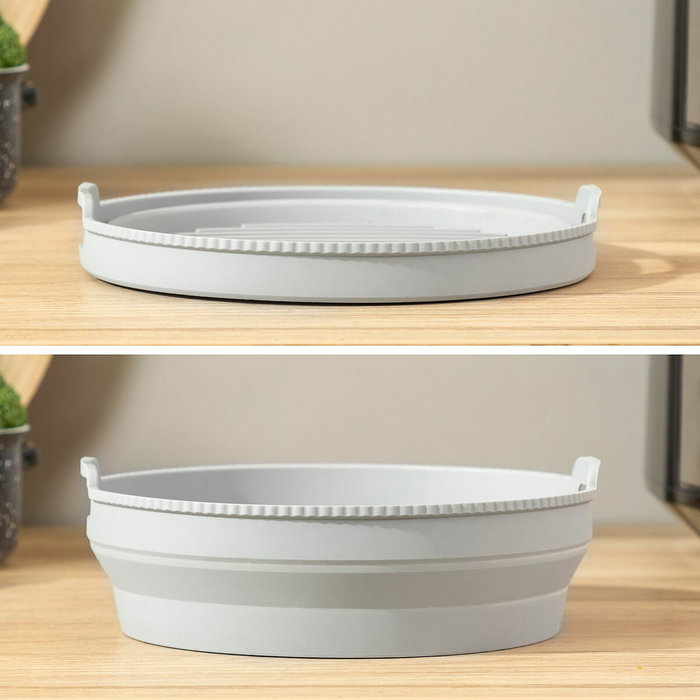 Pack de Cestas Plegables de Silicona con Asas y Separadores para Freidora de Aire InnovaGoods (3 Unidades)