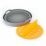Pack de Cestas Plegables de Silicona con Asas y Separadores para Freidora de Aire InnovaGoods (3 Unidades)