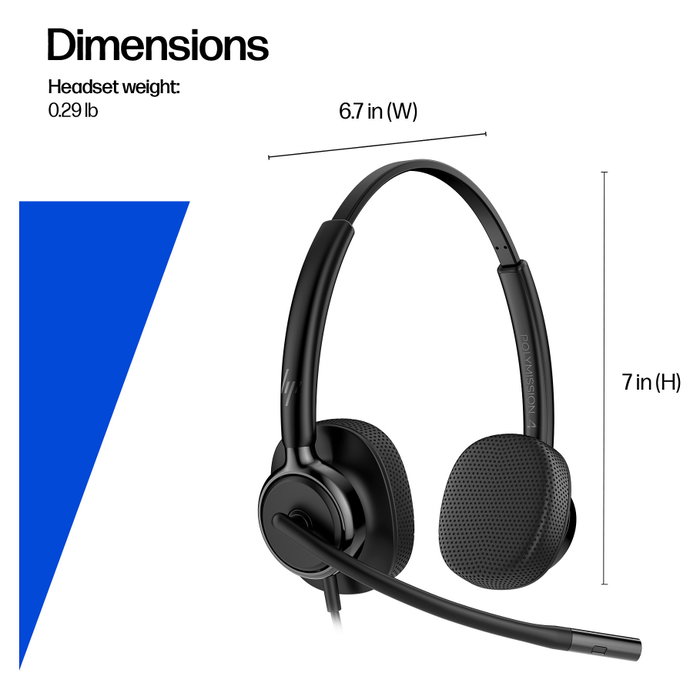 HP Poly Mission 425 Stereo USB Wired Headset Negro HP Poly Mission 425 Stereo USB Wired Headset Negro