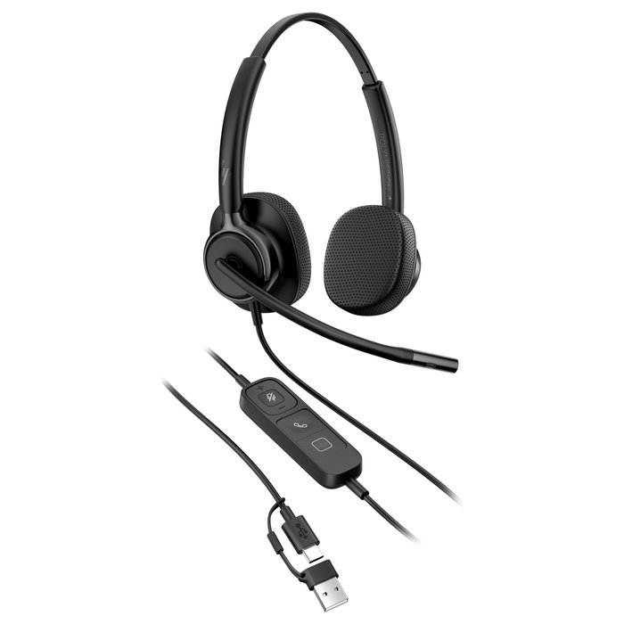 HP Poly Mission 425 Stereo USB Wired Headset Negro HP Poly Mission 425 Stereo USB Wired Headset Negro