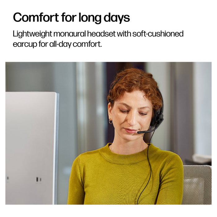 HP Poly Mission 425 Stereo USB Wired Headset Negro HP Poly Mission 425 Stereo USB Wired Headset Negro