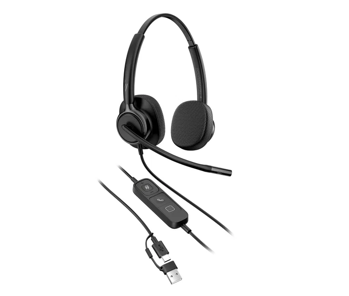 Poly HP Mission 425 Stereo USB Wired Headset Negro Poly HP Mission 425 Stereo USB Wired Headset Negro