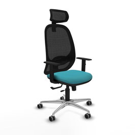 PIQUERAS Y CRESPO Silla de Oficina Cilanco con Mecanismo Sincro/Traslack, Turquesa y Negro