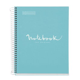 Bloc Miquelrius Emotions Notebook 1 Micro.Tapa Extra A5 80H 90G Cuadric.5X5 Azul Cielo (Set de 5)