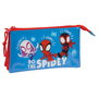 SAFTA Portatodo Spidey Marvel Triple con 3 Compartimentos, Cremallera y Bolsillo Interior 22x3x12cm