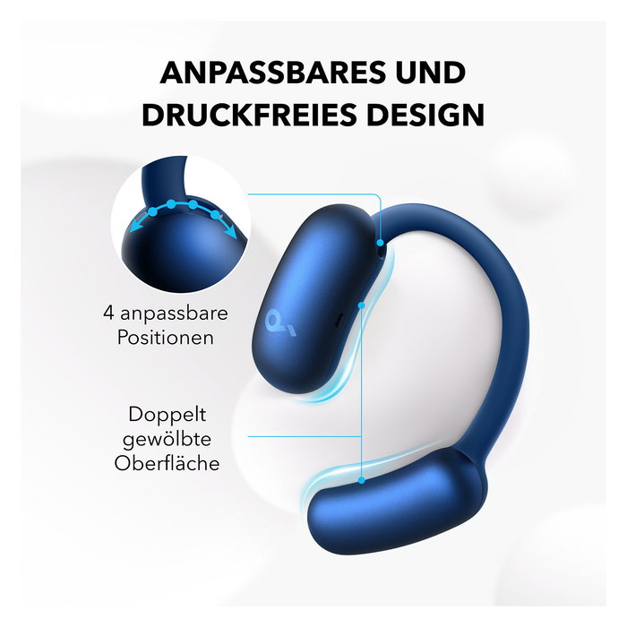 Anker Soundcore AeroFit 2 Auriculares Inalámbricos Bluetooth 5.4 Deporte Llamadas Música Azul IP55 Con Funda de Carga USB-C