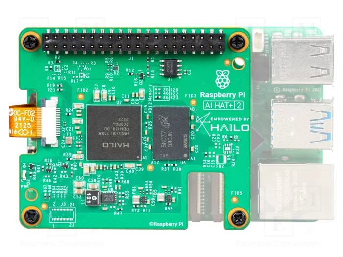 RASPBERRY PI Placa de desarrollo AI HAT+ 2 con acelerador Hailo 10H 40TOPS