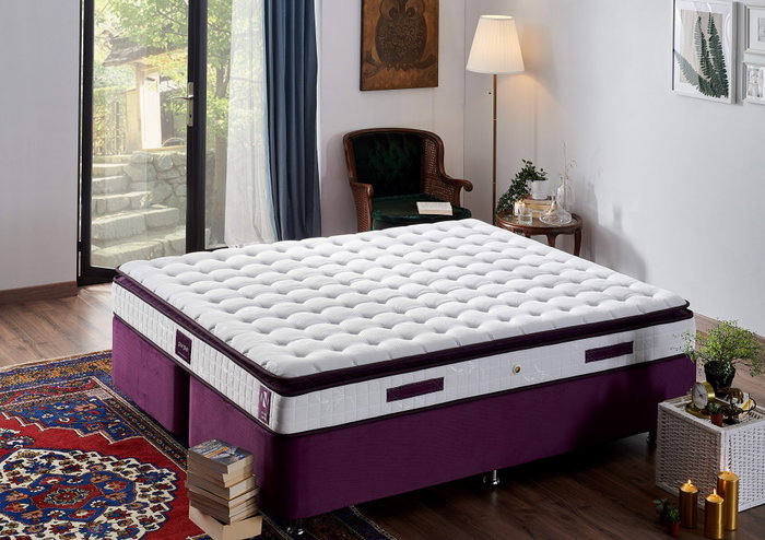 Hanah Home Colchón Morado 150x200 cm Acolchado Suave para Doble Tamaño, Espuma Comfort Layer, Memory Foam, Altura 25 cm