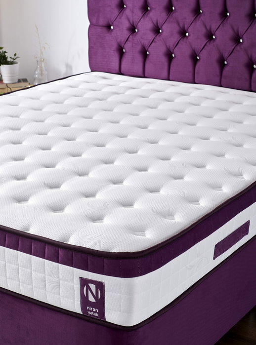 Hanah Home Colchón Morado 150x200 cm Acolchado Suave para Doble Tamaño, Espuma Comfort Layer, Memory Foam, Altura 25 cm