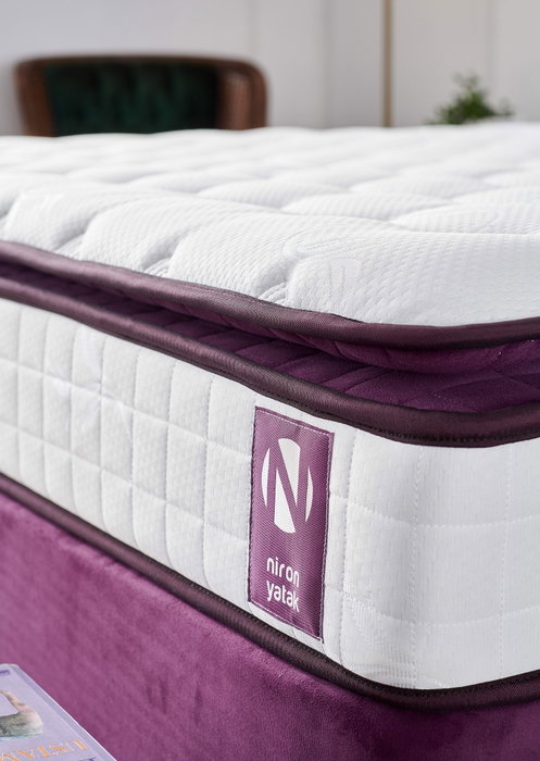 Hanah Home Colchón Morado 150x200 cm Acolchado Suave para Doble Tamaño, Espuma Comfort Layer, Memory Foam, Altura 25 cm