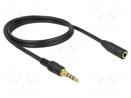DeLOCK 85629 Cable de extensión de audio 3,5 mm, 4 pin, 1 m, negro