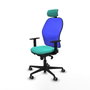PIQUERAS Y CRESPO Silla de oficina Jorquera con mecanismo Sincro, Turquesa y Azul
